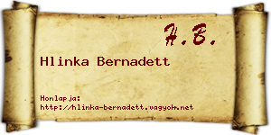 Hlinka Bernadett névjegykártya