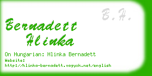 bernadett hlinka business card
